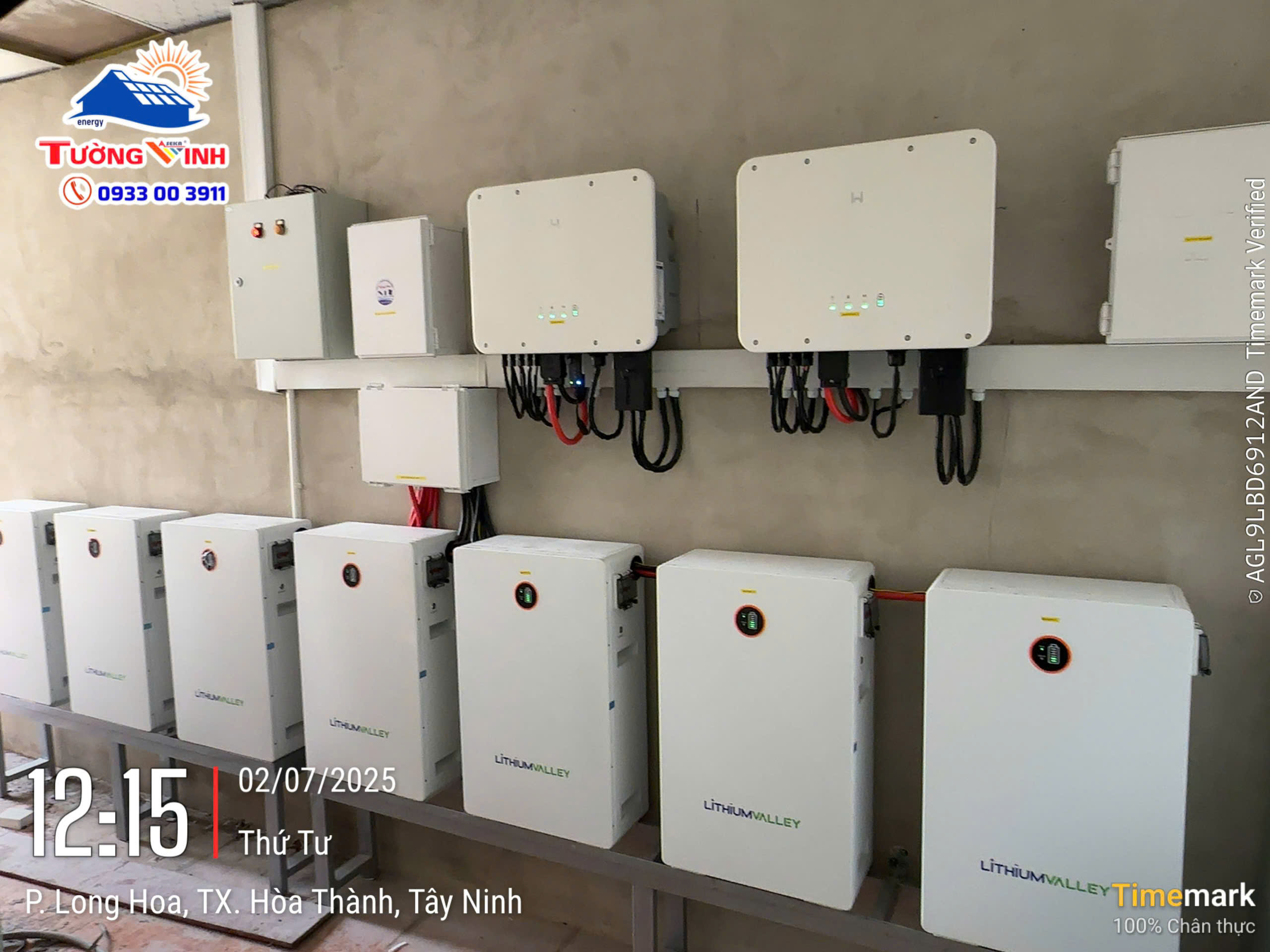 Tường Vinh Energy Lắp Đặt Hệ Thống Năng Lượng Lưu Trữ 100 kwh Tại Tây Ninh
