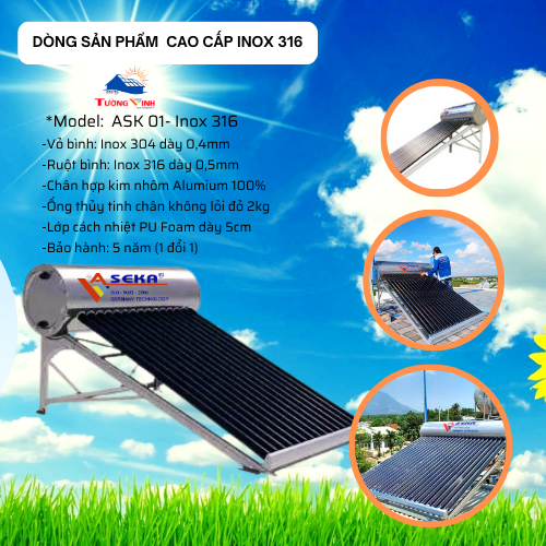 Alternative view of MÁY NƯỚC NÓNG ASEKA 160 LÍT - Inox 316