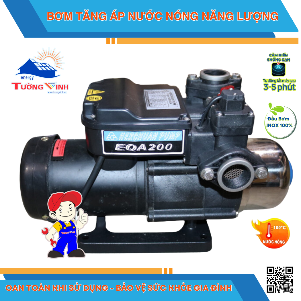 Bơm tăng áp nước nóng Inox 304
