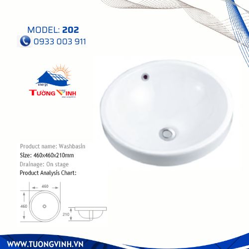 Chậu rửa mặt lavabo âm 202